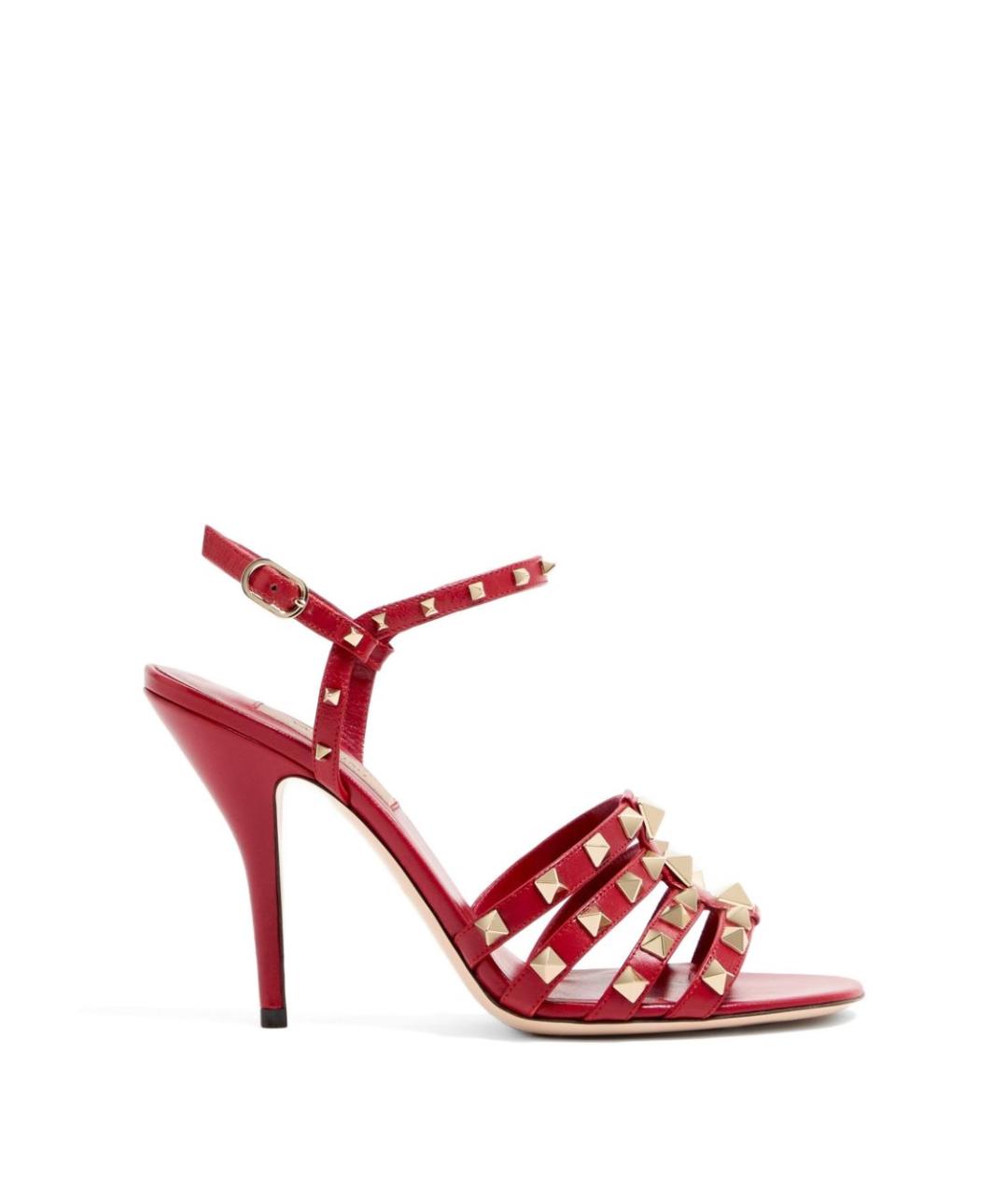 VALENTINO Красные кожаные босоножки, фото 1