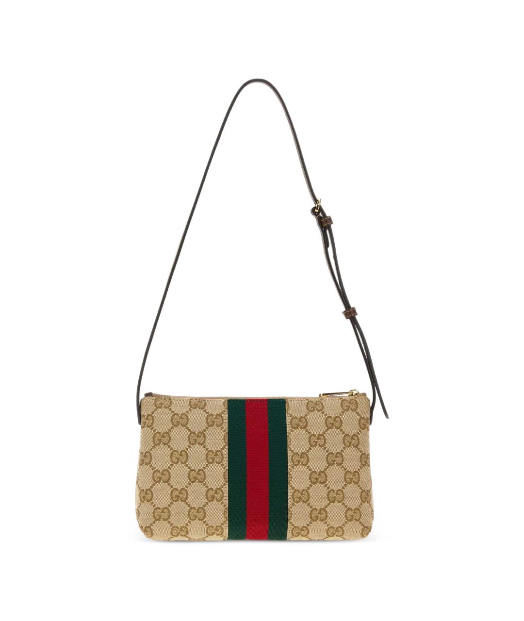 GUCCI Коричневая синтетическая сумка через плечо, фото 2