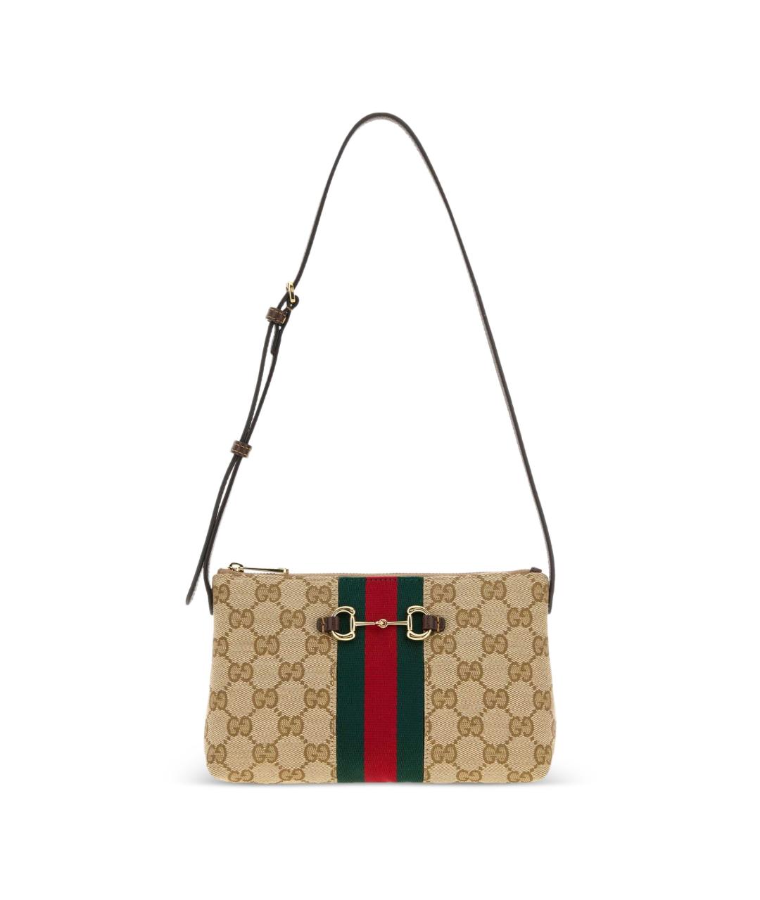 GUCCI Коричневая синтетическая сумка через плечо, фото 1