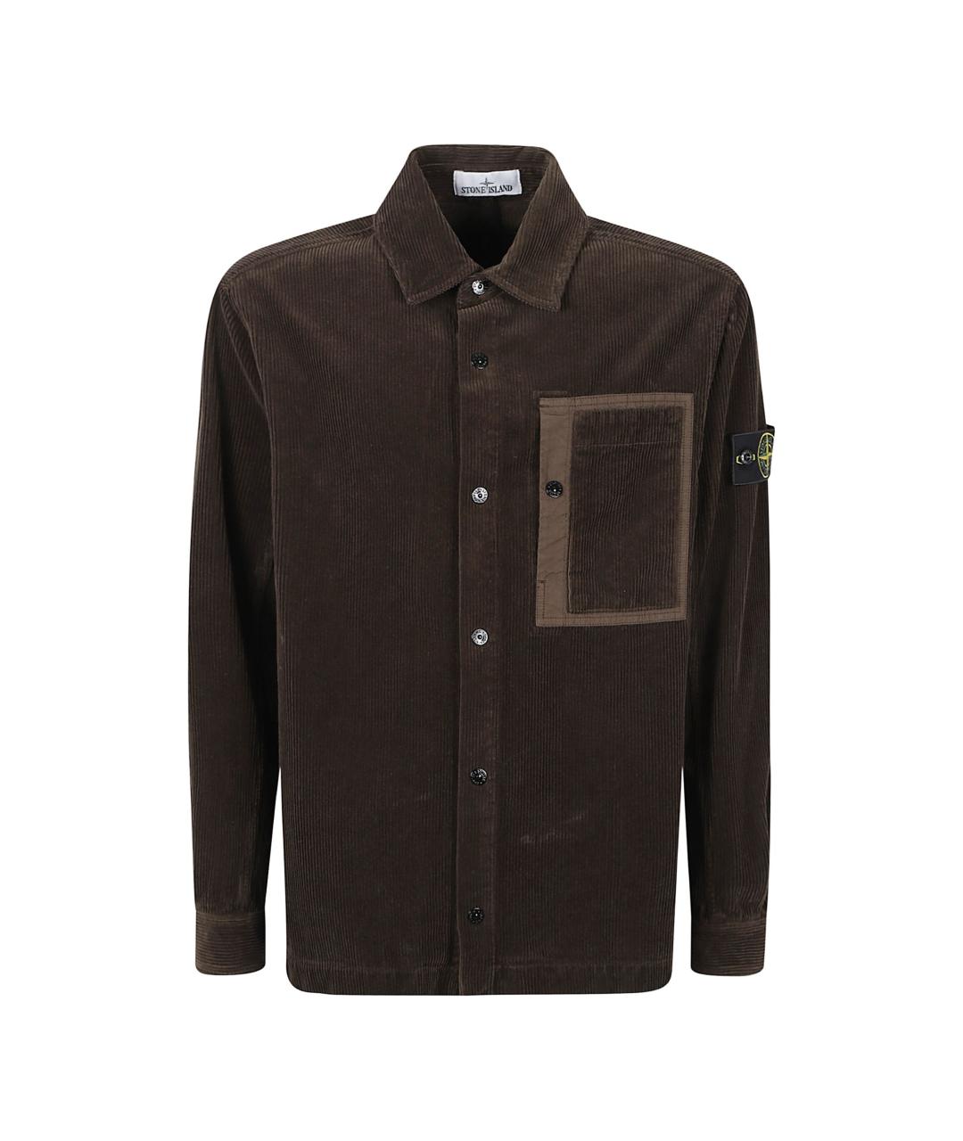 STONE ISLAND Коричневая хлопковая кэжуал рубашка, фото 1
