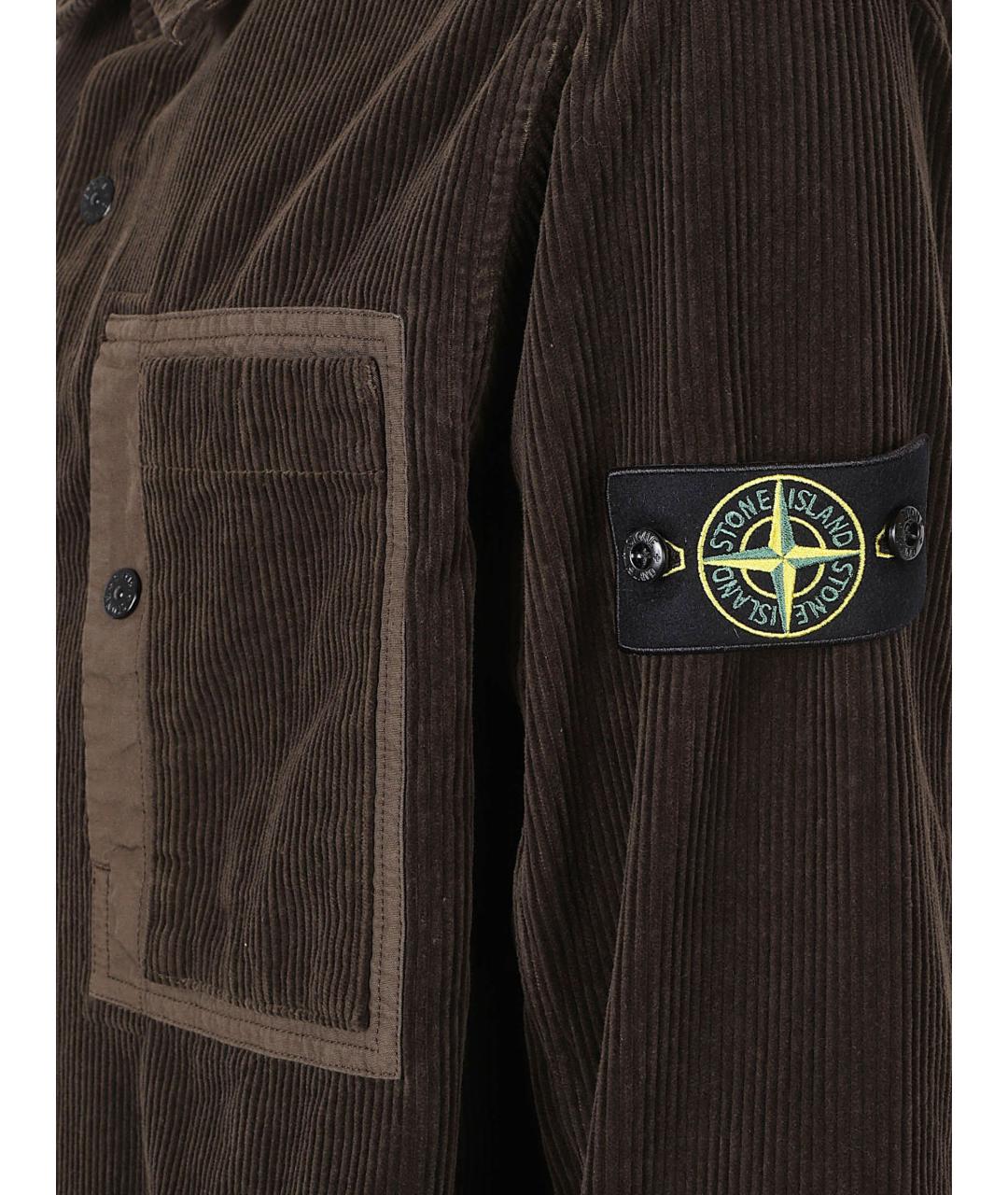 STONE ISLAND Коричневая хлопковая кэжуал рубашка, фото 2