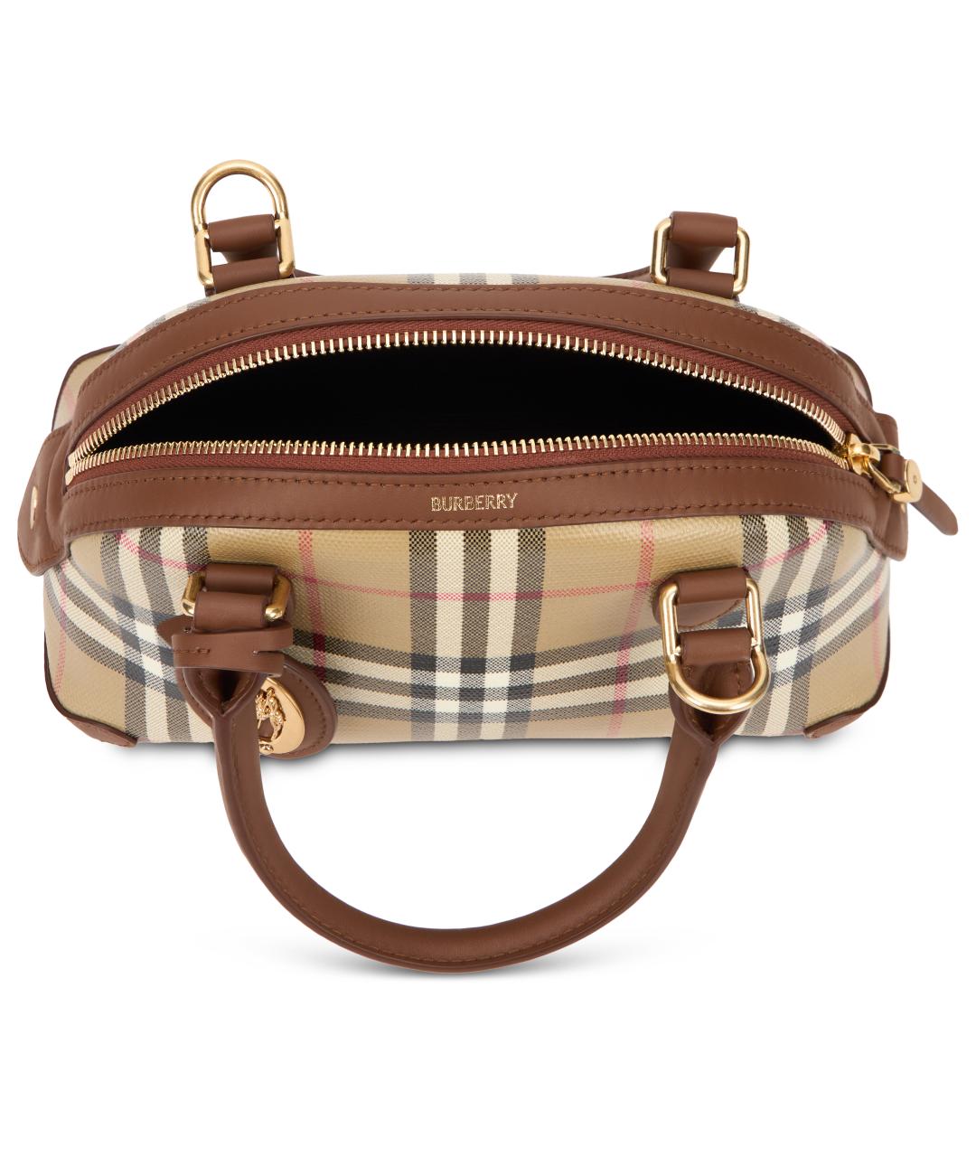 BURBERRY Бежевая хлопковая сумка с короткими ручками, фото 5