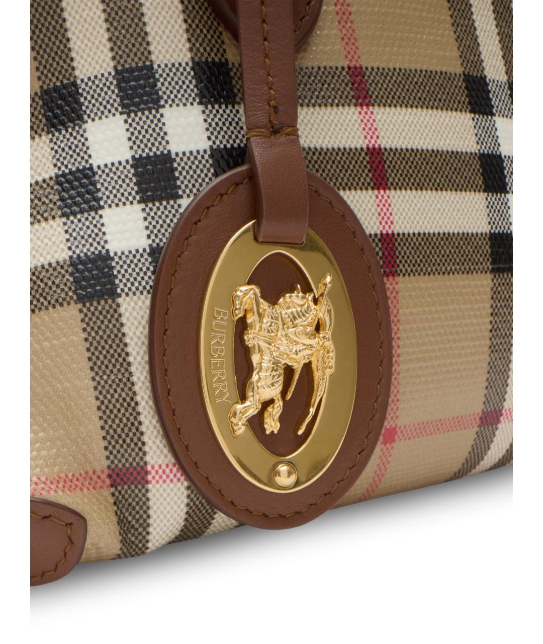 BURBERRY Бежевая хлопковая сумка с короткими ручками, фото 4