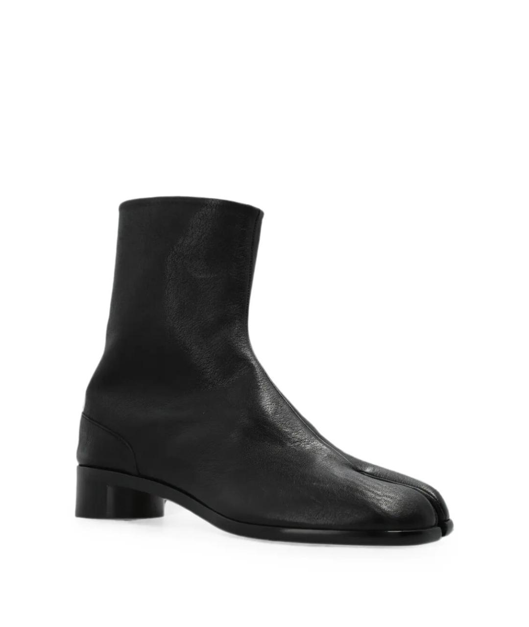 MAISON MARGIELA Черные кожаные высокие ботинки, фото 3