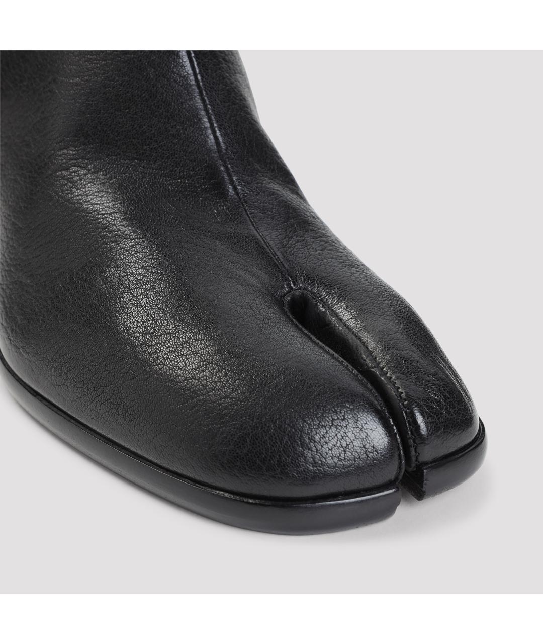 MAISON MARGIELA Черные кожаные высокие ботинки, фото 5