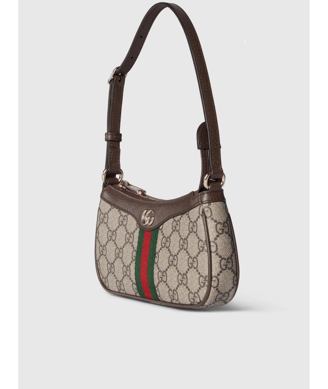 GUCCI Бежевая тканевая сумка через плечо, фото 2