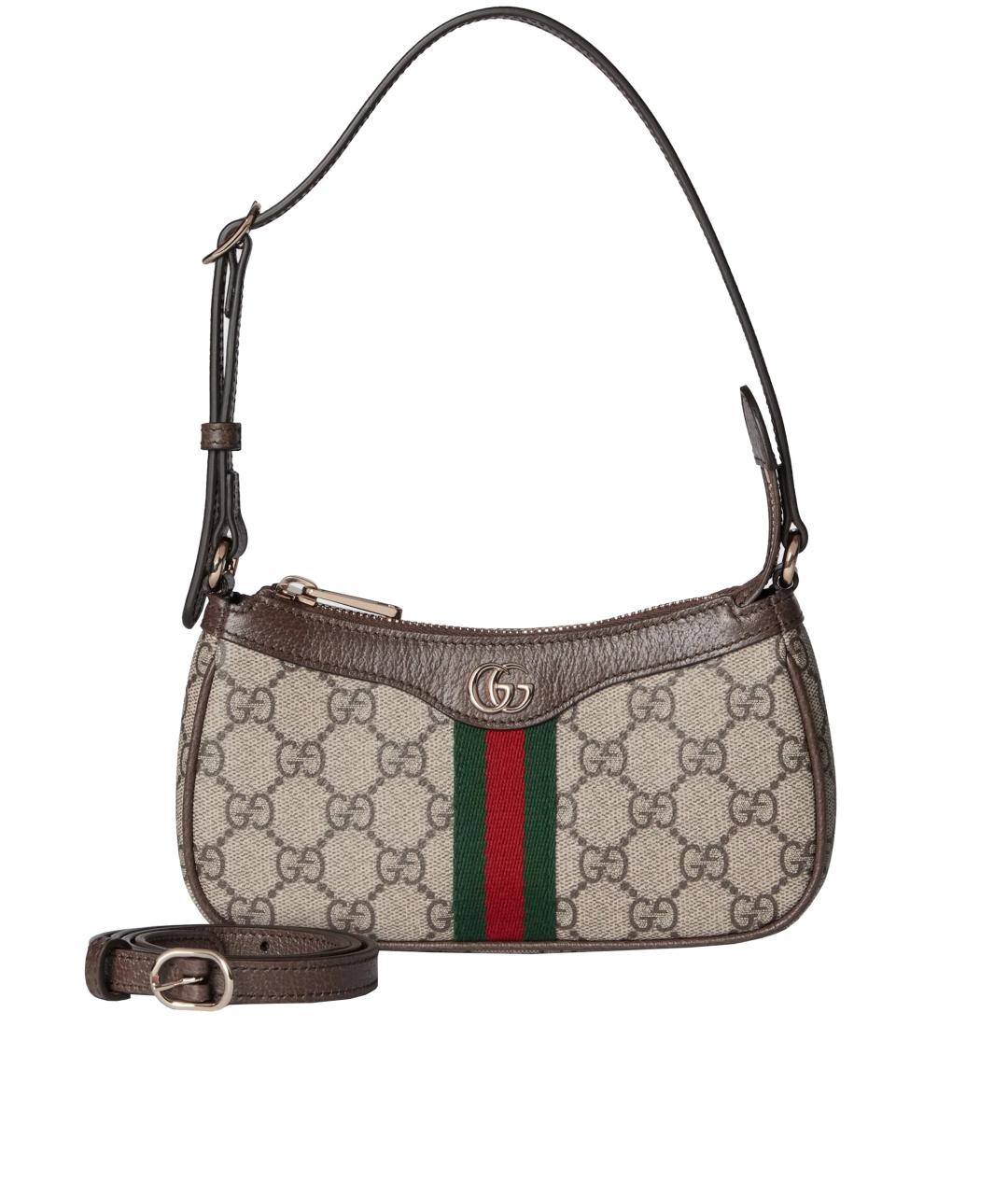 GUCCI Бежевая тканевая сумка через плечо, фото 1