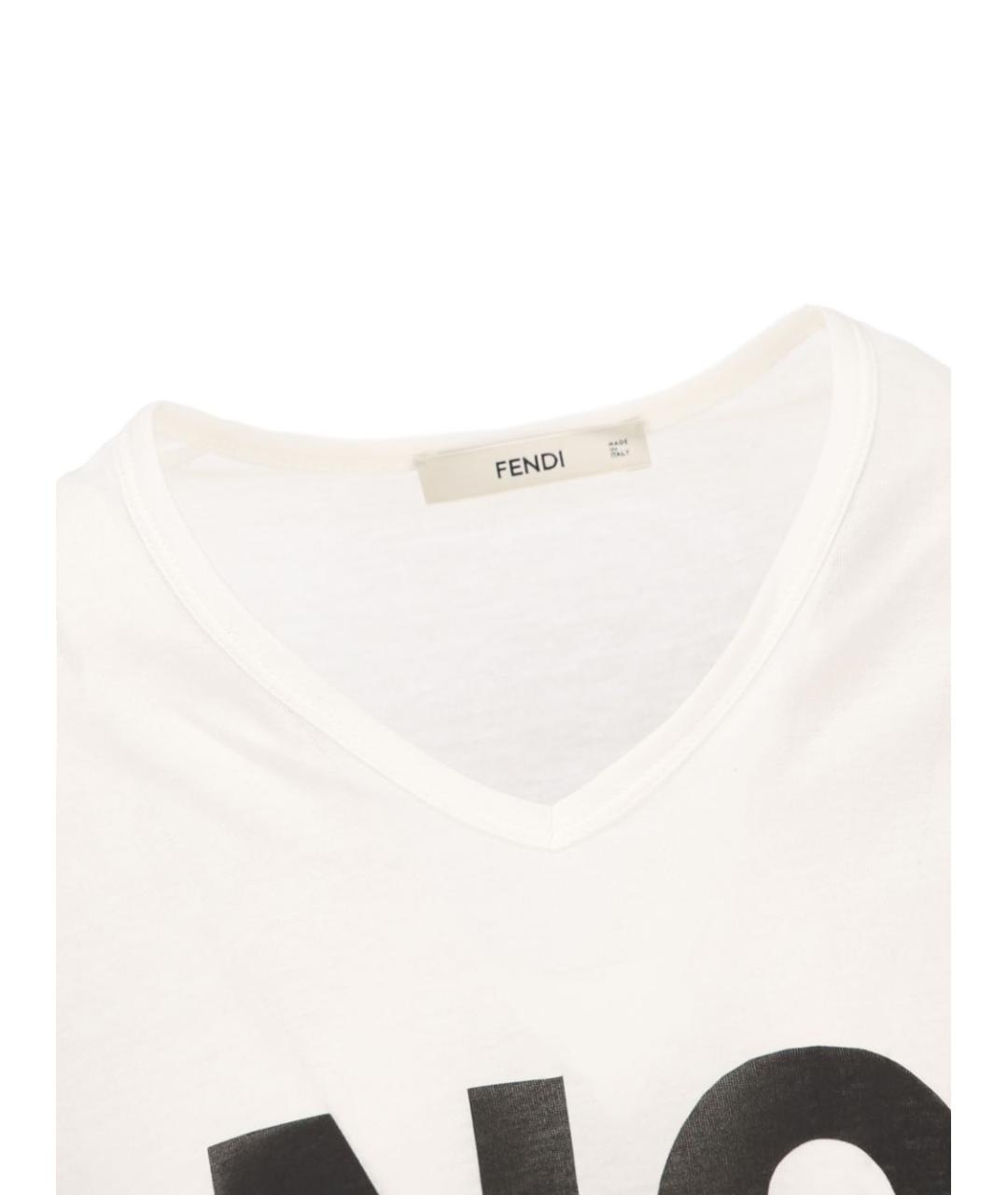 FENDI Белая хлопковая футболка, фото 3