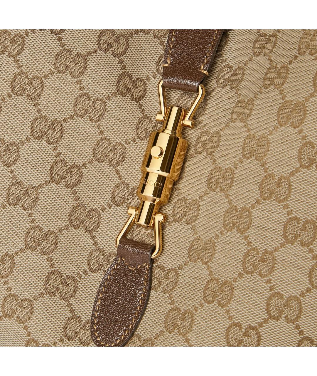 GUCCI Бежевая сумка тоут из канвы, фото 3