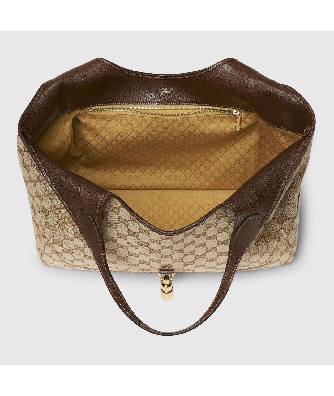 GUCCI Бежевая сумка тоут из канвы, фото 5