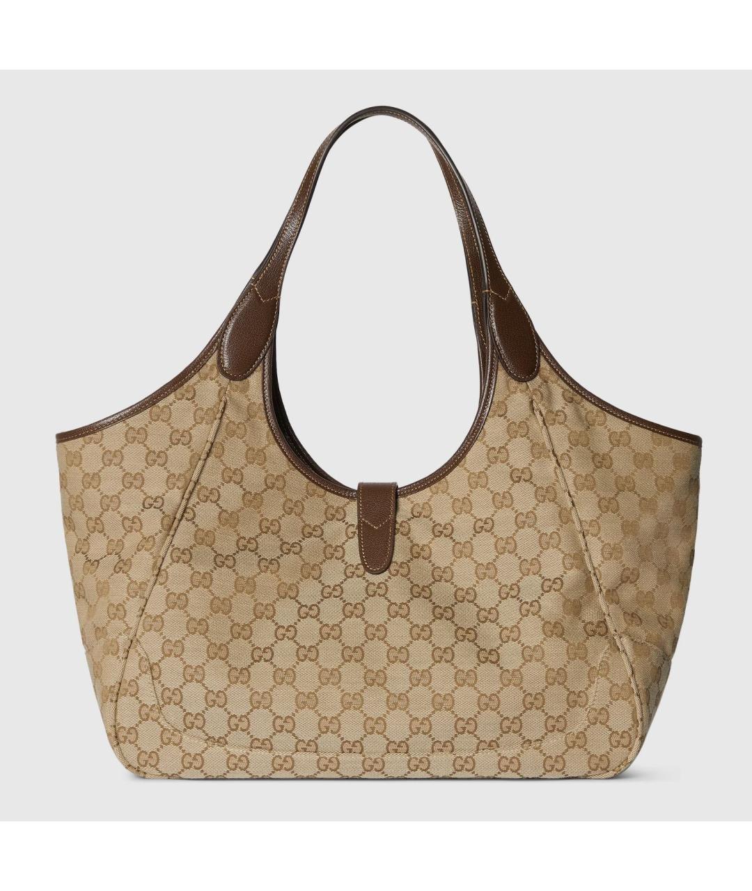 GUCCI Бежевая сумка тоут из канвы, фото 4