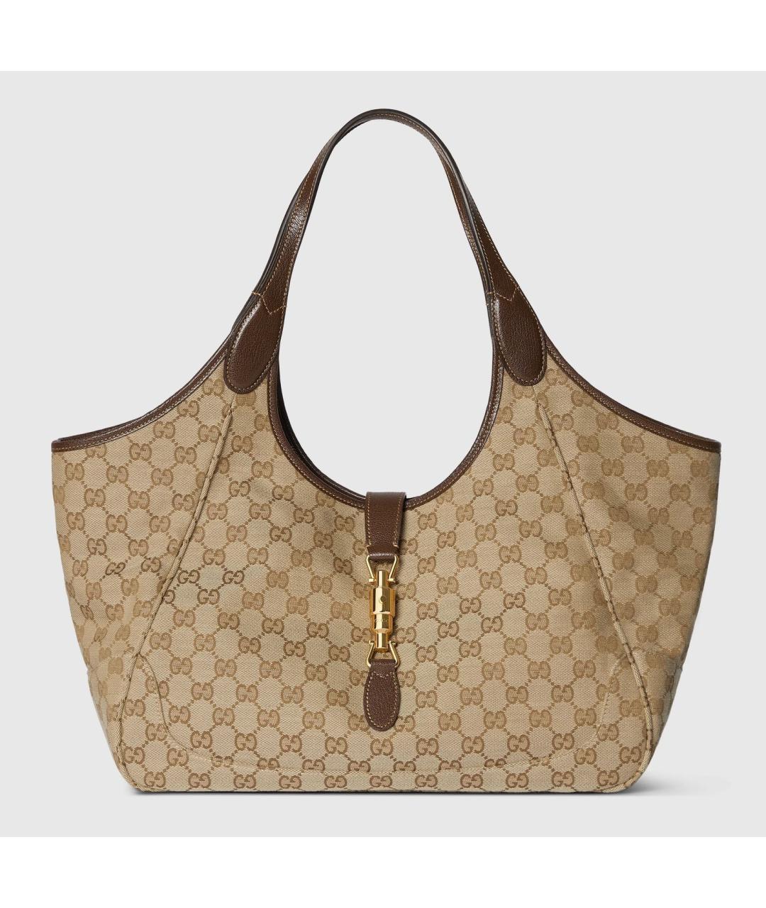 GUCCI Бежевая сумка тоут из канвы, фото 6