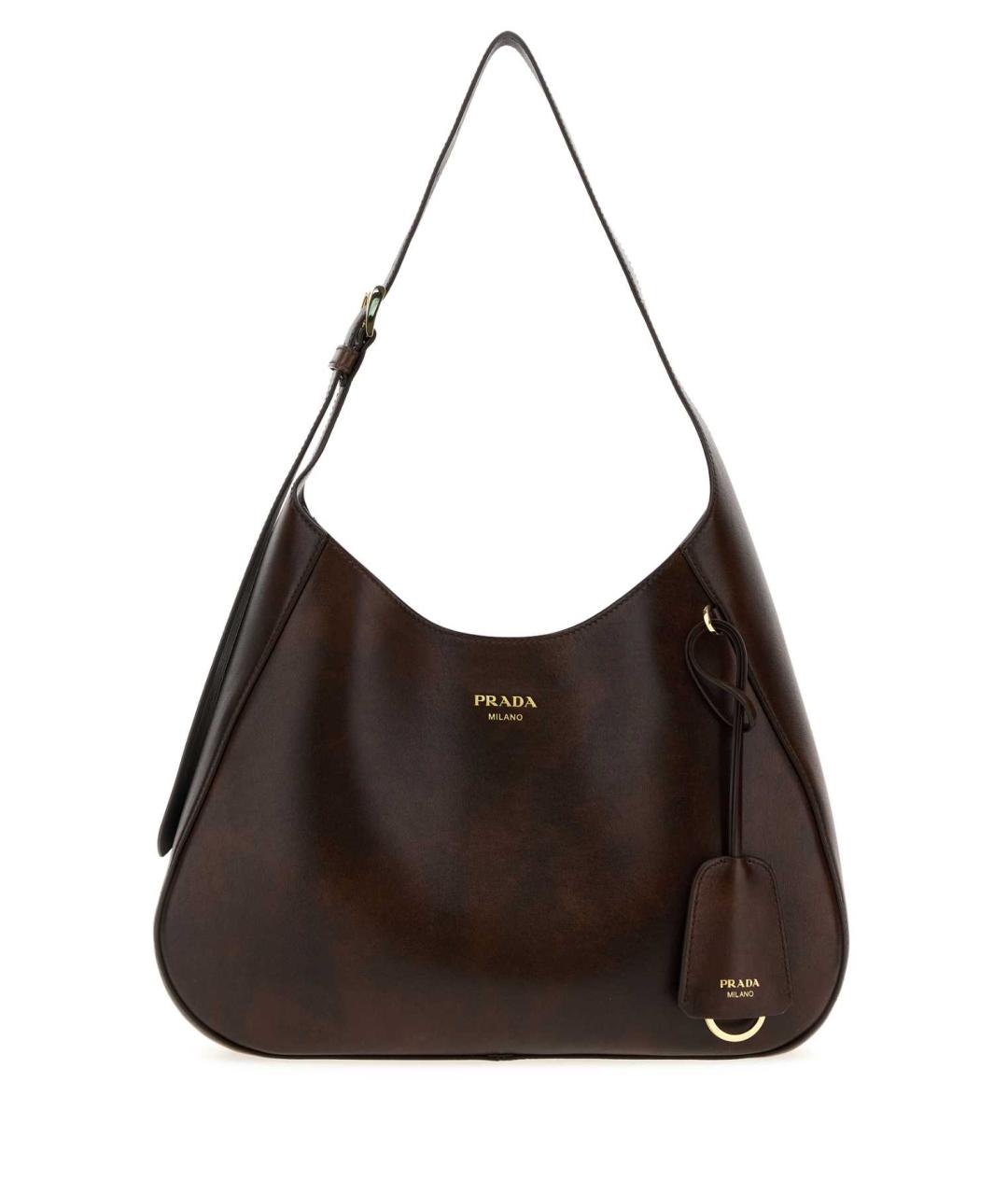 PRADA Коричневая кожаная сумка через плечо, фото 1