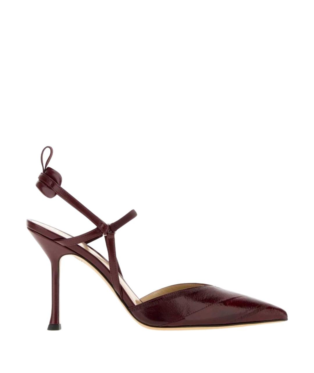 FENDI Бордовые кожаные туфли, фото 1