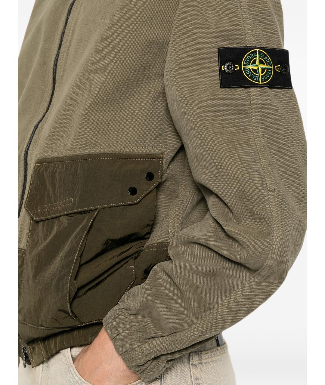STONE ISLAND Зеленая полиамидовая куртка, фото 5