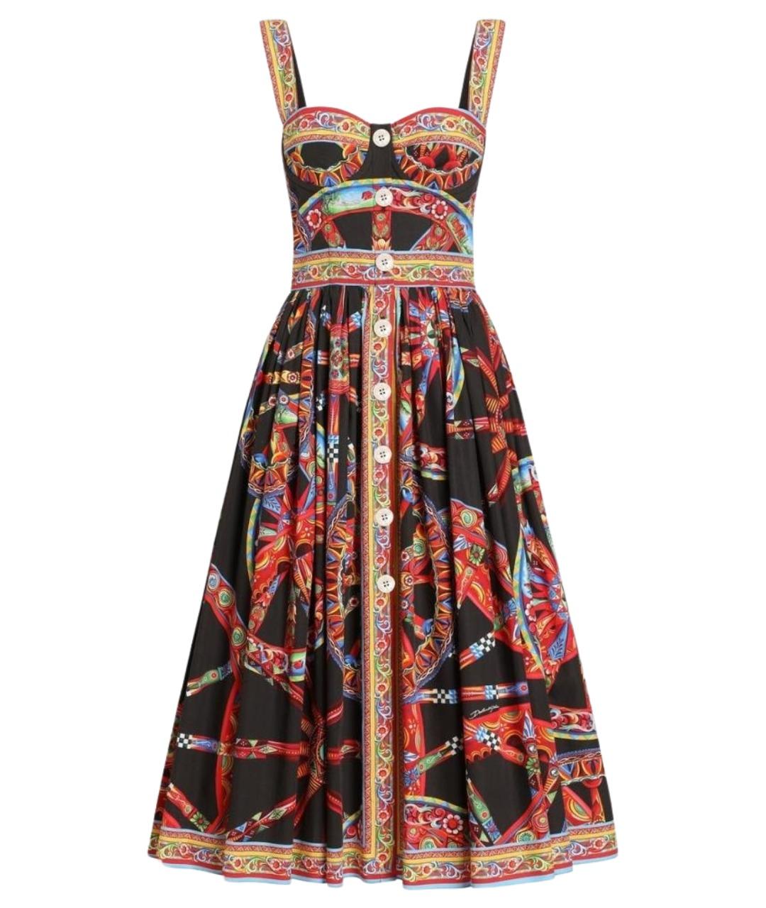 DOLCE&GABBANA Мульти хлопковое повседневное платье, фото 1