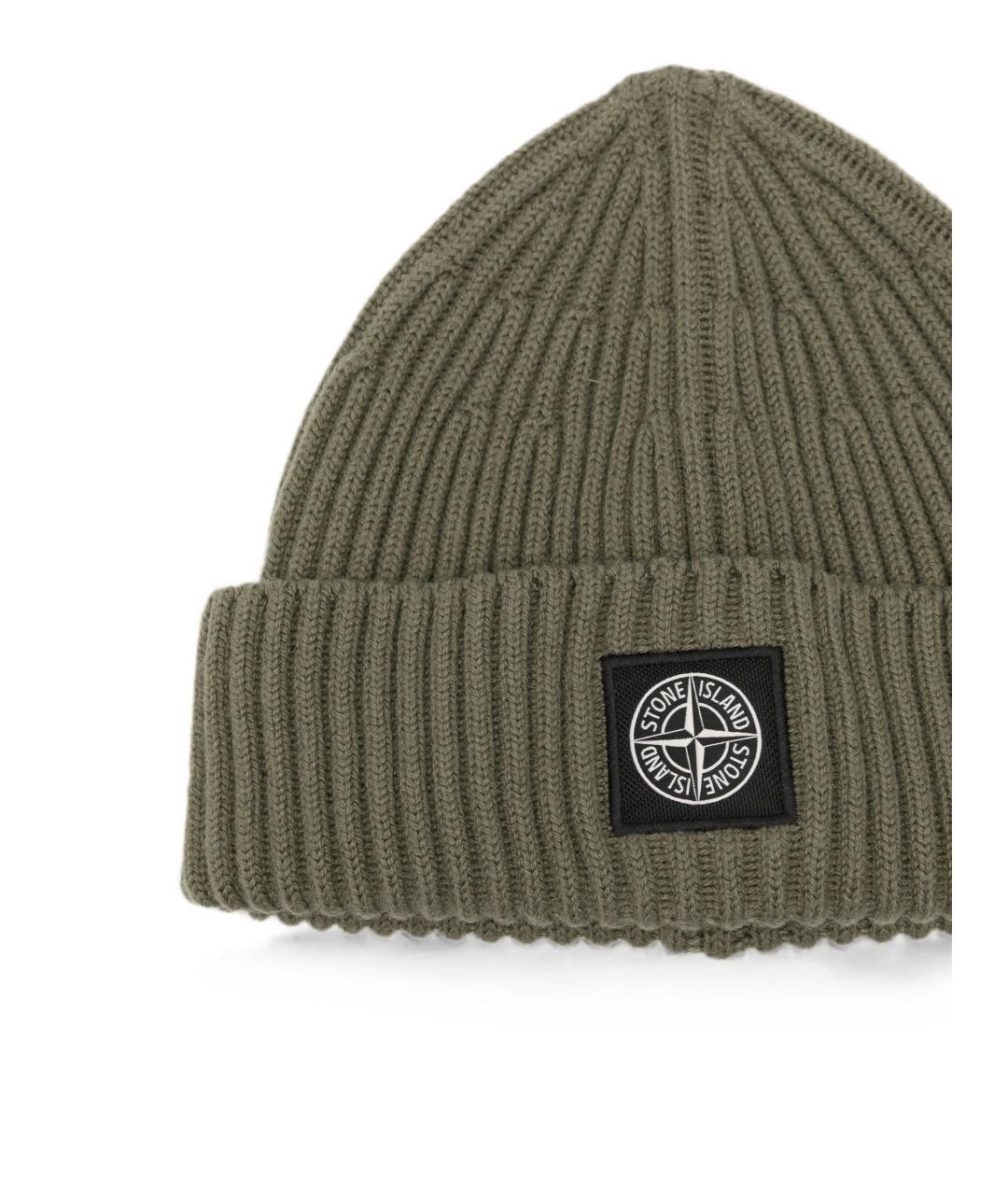 STONE ISLAND Зеленая хлопковая шапка, фото 3