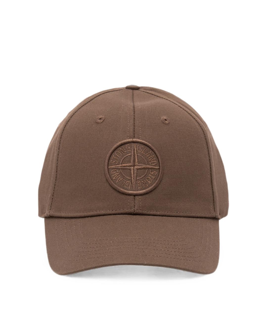 STONE ISLAND Коричневая хлопковая кепка/бейсболка, фото 1