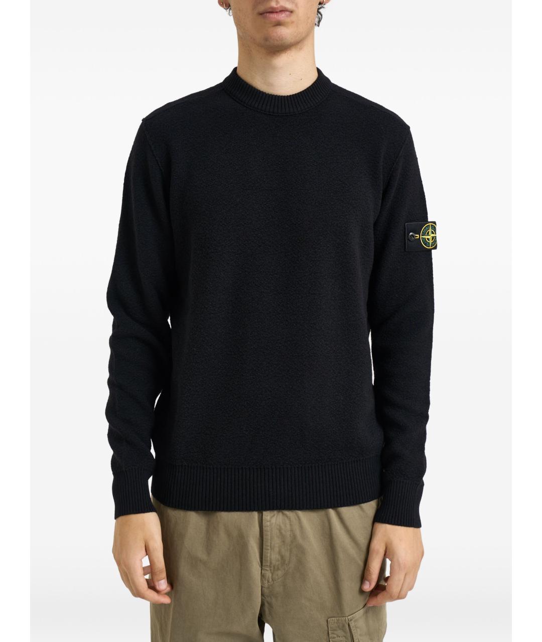 STONE ISLAND Черный шерстяной джемпер / свитер, фото 6