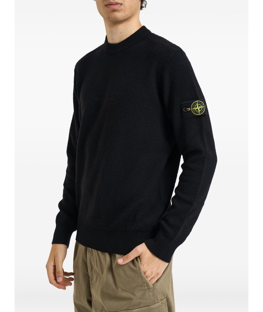 STONE ISLAND Черный шерстяной джемпер / свитер, фото 5