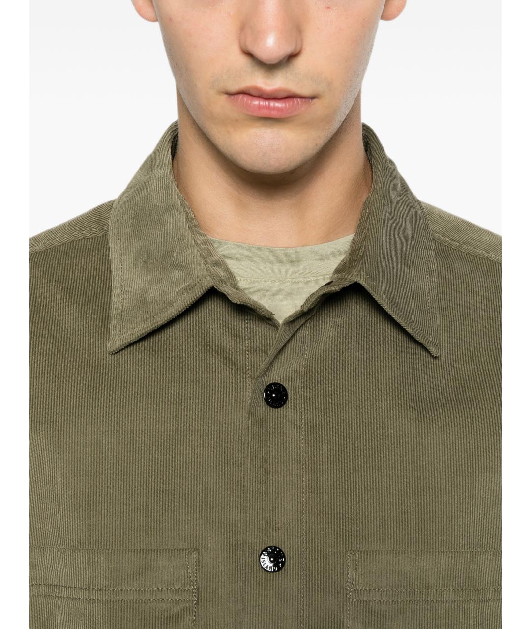 STONE ISLAND Зеленая кэжуал рубашка, фото 3