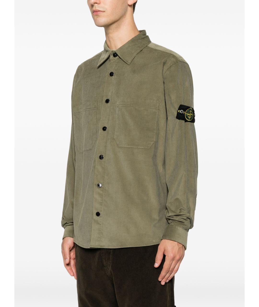 STONE ISLAND Зеленая кэжуал рубашка, фото 4