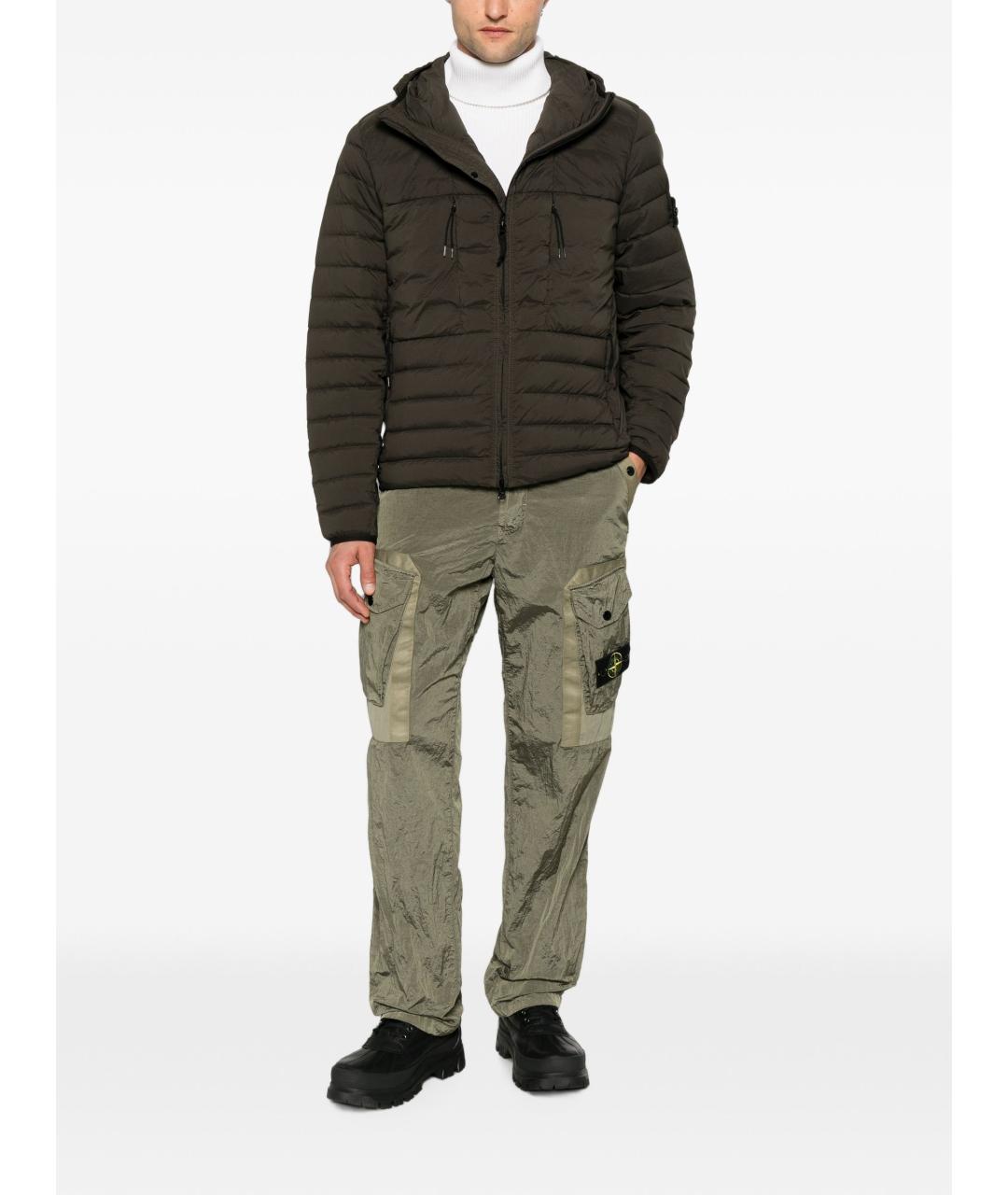 STONE ISLAND Хаки полиамидовая куртка, фото 3