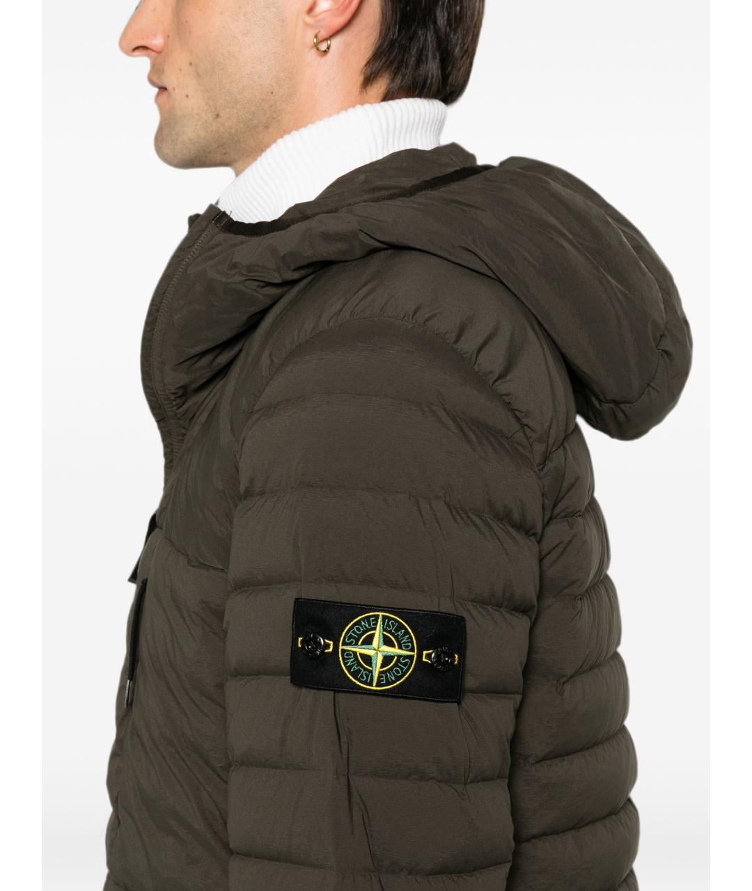 STONE ISLAND Хаки полиамидовая куртка, фото 2
