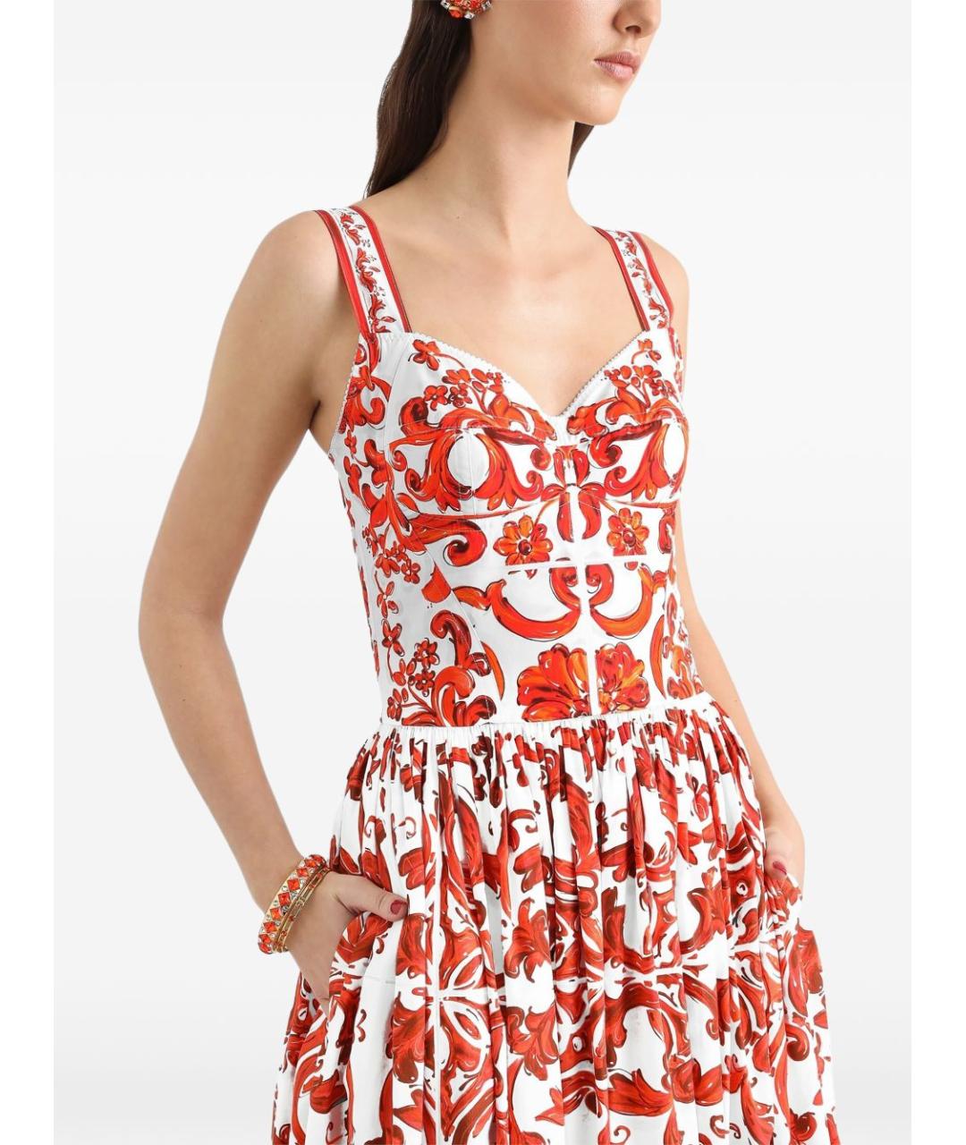 DOLCE&GABBANA Мульти хлопковое повседневное платье, фото 4