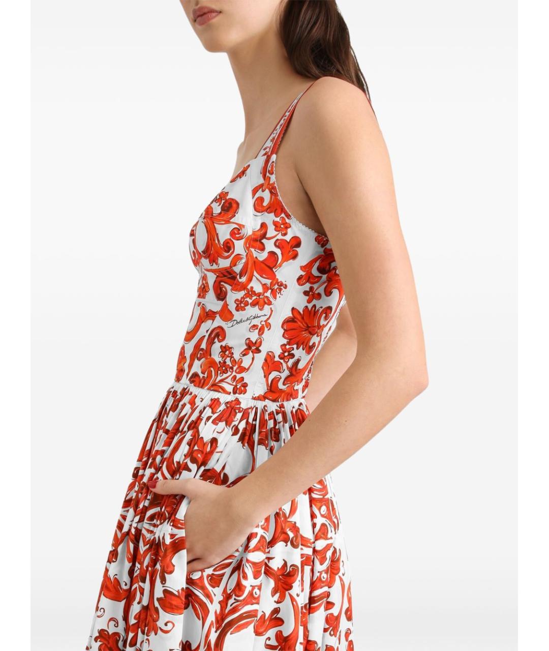 DOLCE&GABBANA Мульти хлопковое повседневное платье, фото 5