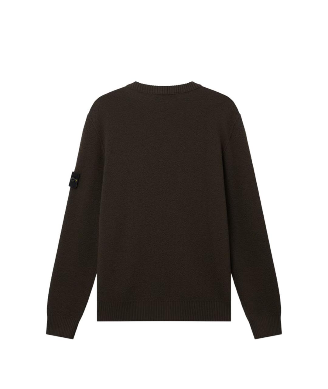 STONE ISLAND Коричневый шерстяной джемпер / свитер, фото 3