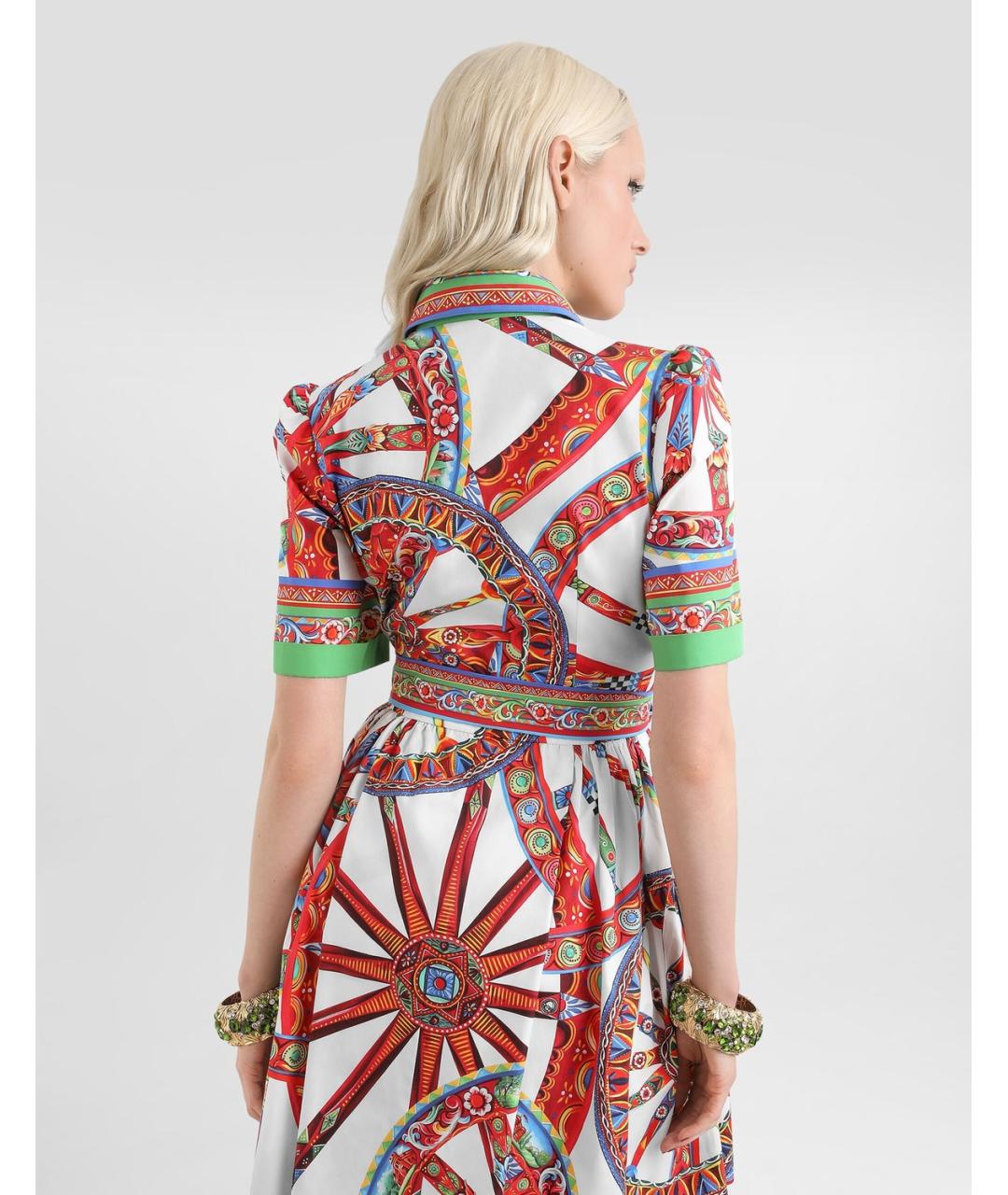 DOLCE&GABBANA Мульти хлопковое повседневное платье, фото 2