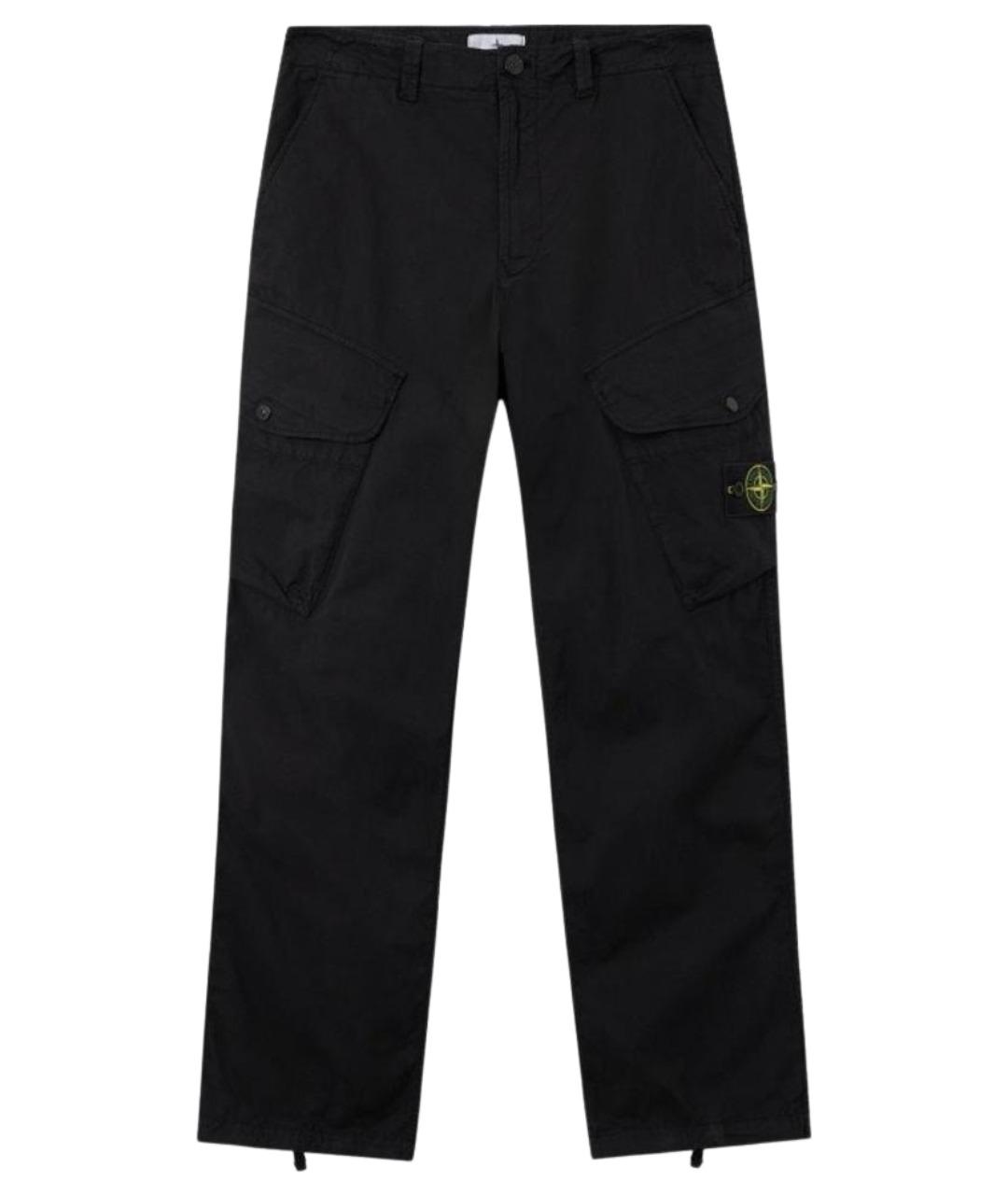 STONE ISLAND Черные хлопковые повседневные брюки, фото 1