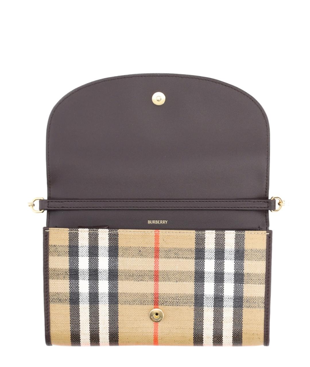BURBERRY Бежевая хлопковая сумка через плечо, фото 4