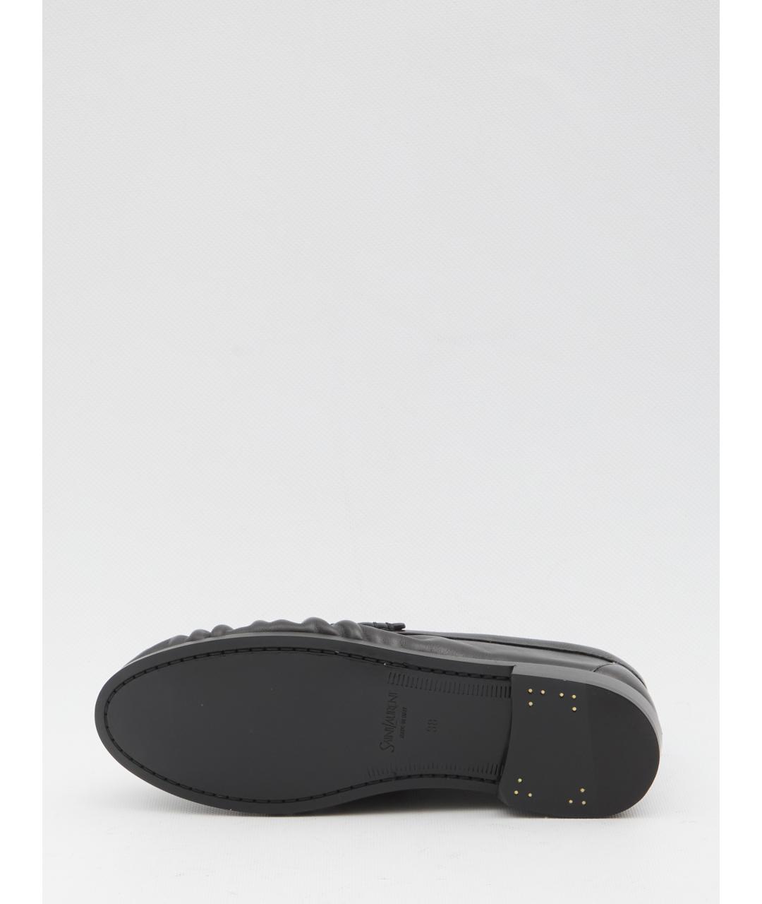 SAINT LAURENT Черные кожаные лоферы, фото 4