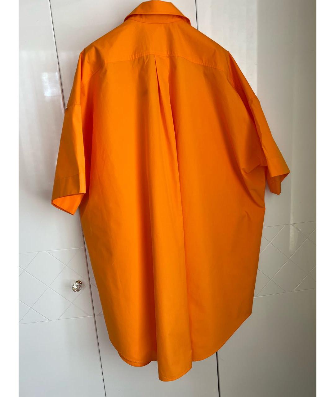 SPORTMAX Оранжевое хлопковое повседневное платье, фото 2