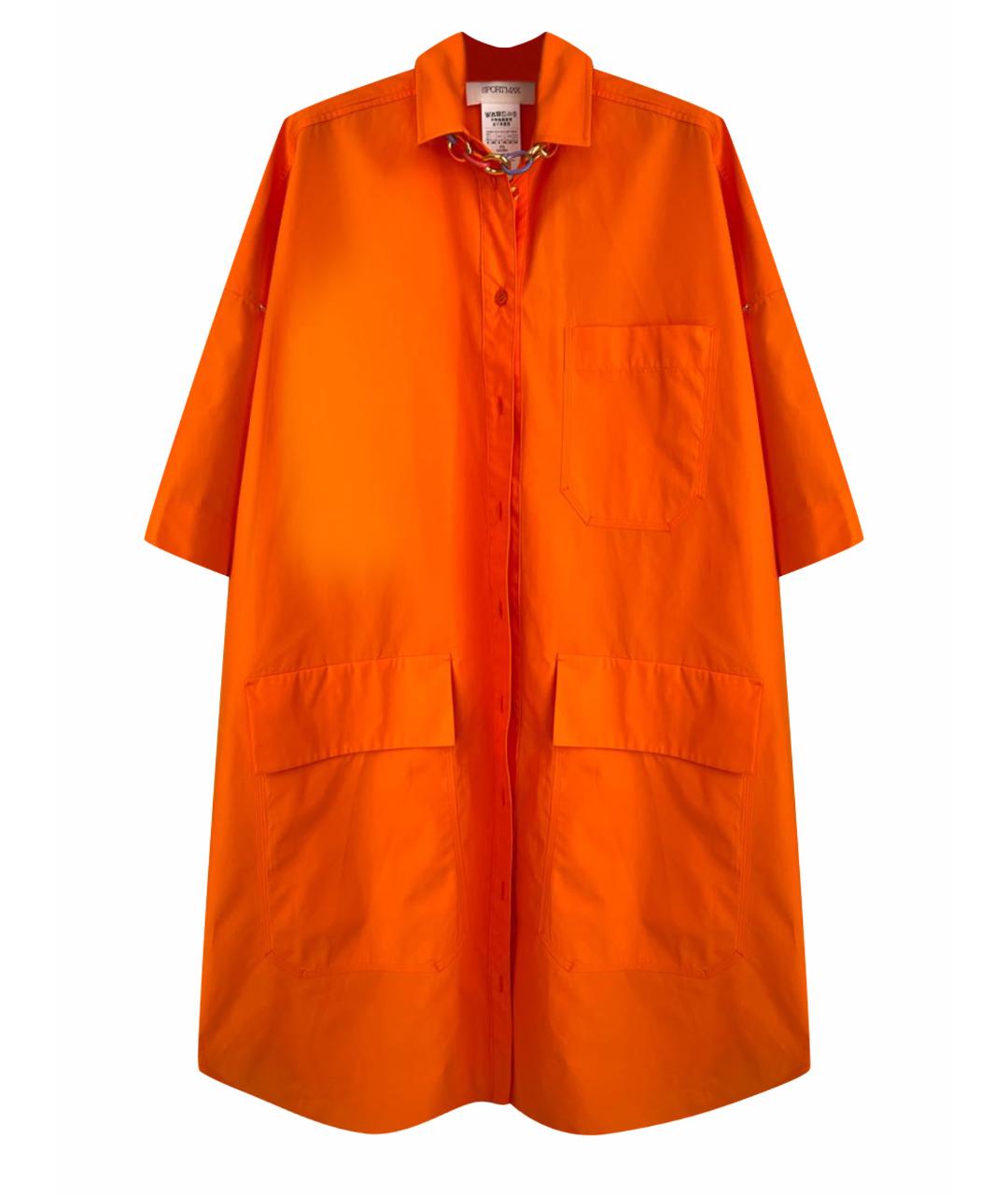 SPORTMAX Оранжевое хлопковое повседневное платье, фото 1