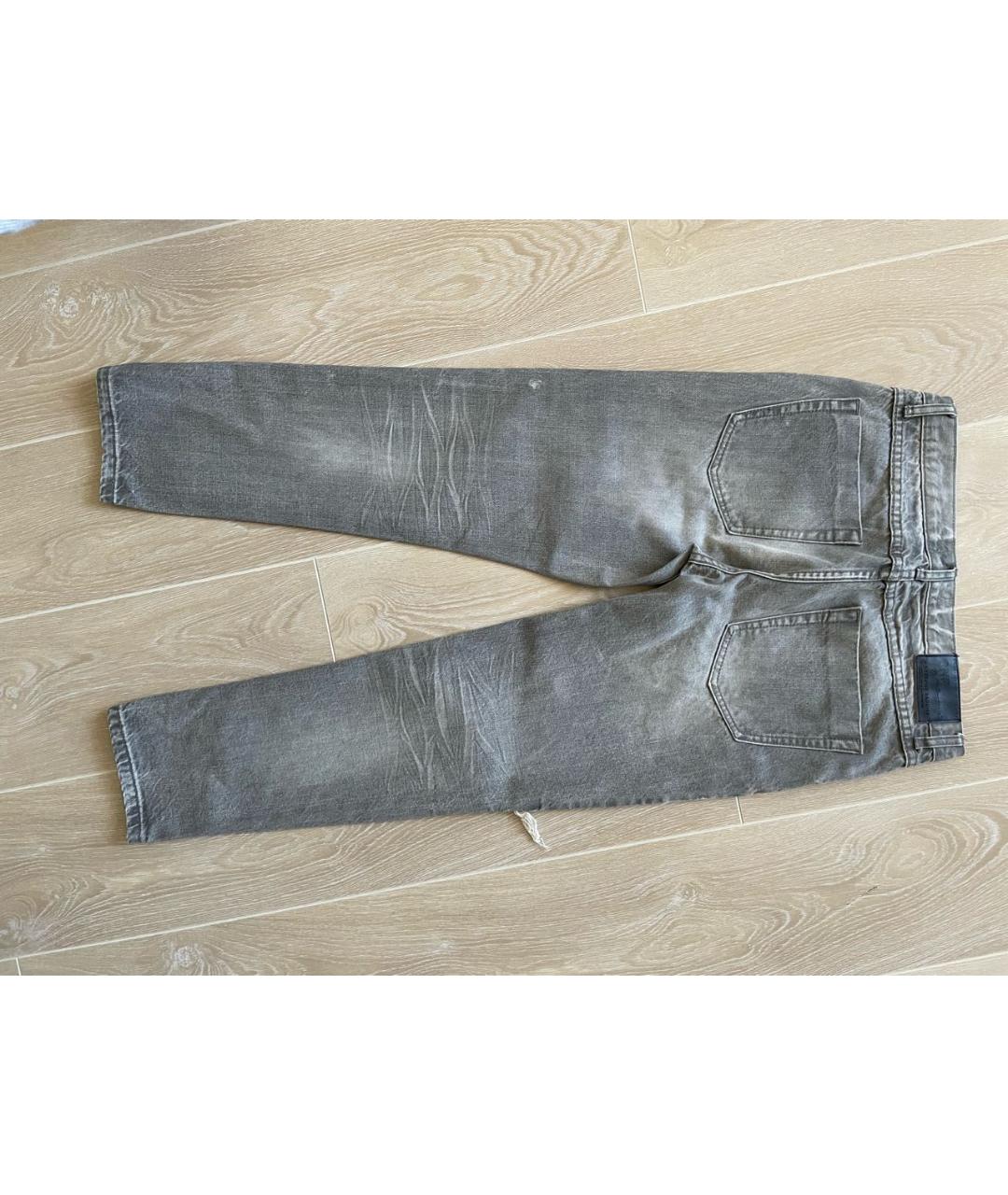 ONE TEASPOON Серые хлопковые прямые джинсы, фото 2