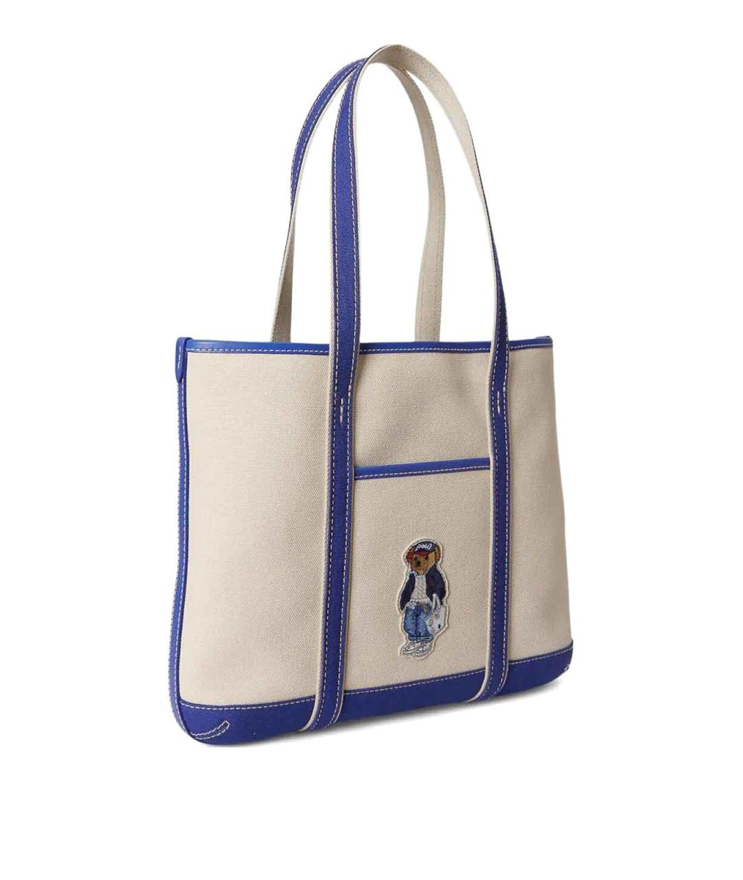 POLO RALPH LAUREN Белая хлопковая сумка тоут, фото 1