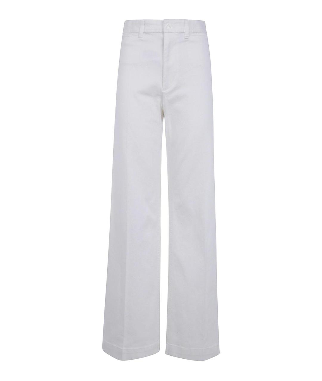 POLO RALPH LAUREN Белые хлопковые брюки широкие, фото 1