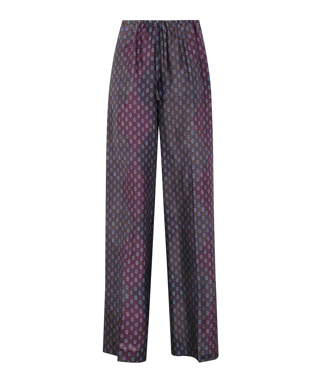 DRIES VAN NOTEN Мульти шелковые прямые брюки, фото 1