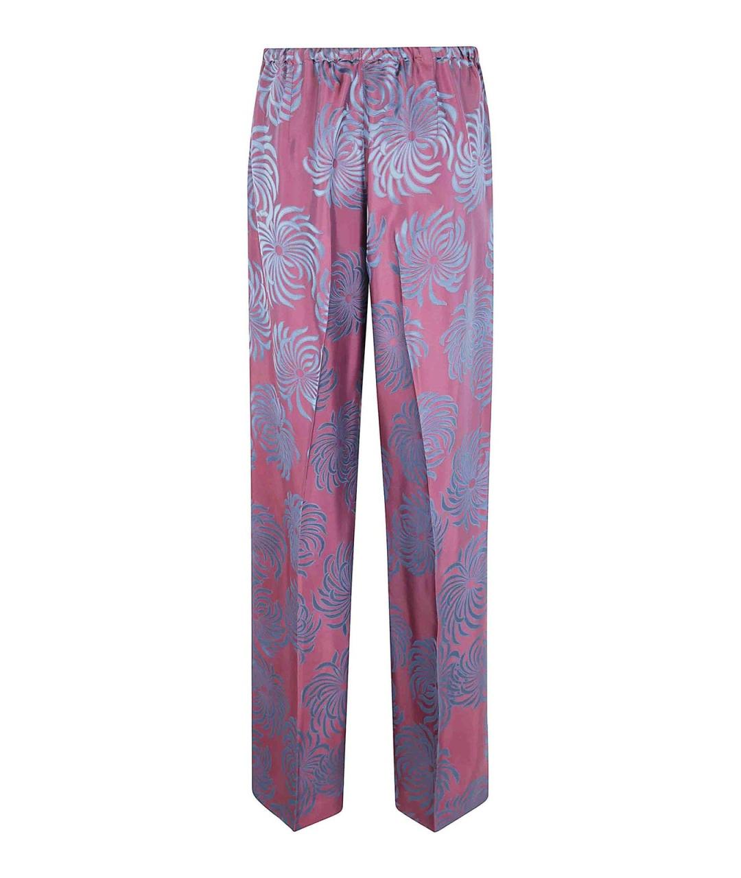 DRIES VAN NOTEN Розовые вискозные прямые брюки, фото 2