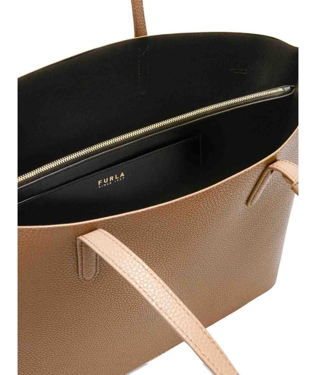 FURLA Коричневая кожаная сумка тоут, фото 3