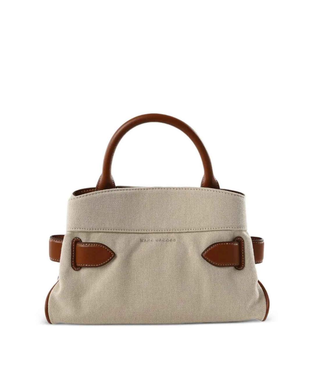 MARC JACOBS Бежевая сумка с короткими ручками из канвы, фото 2