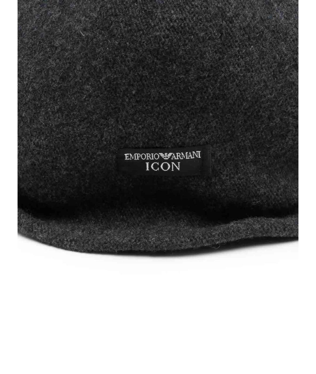 EMPORIO ARMANI Серая шерстяная шапка, фото 2