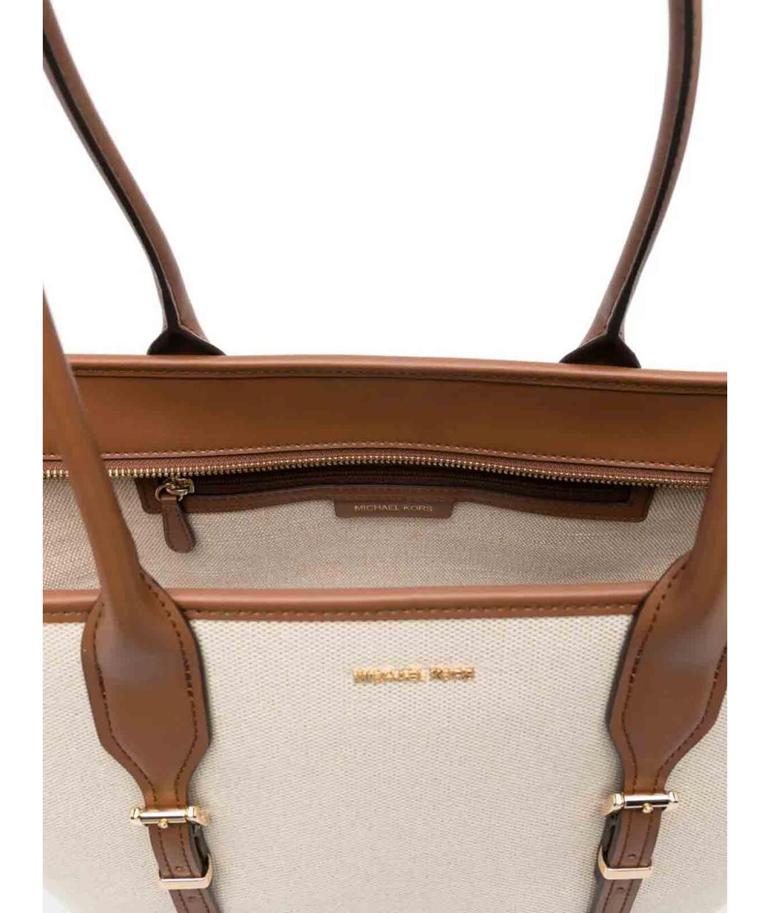 MICHAEL KORS Коричневая тканевая сумка тоут, фото 3