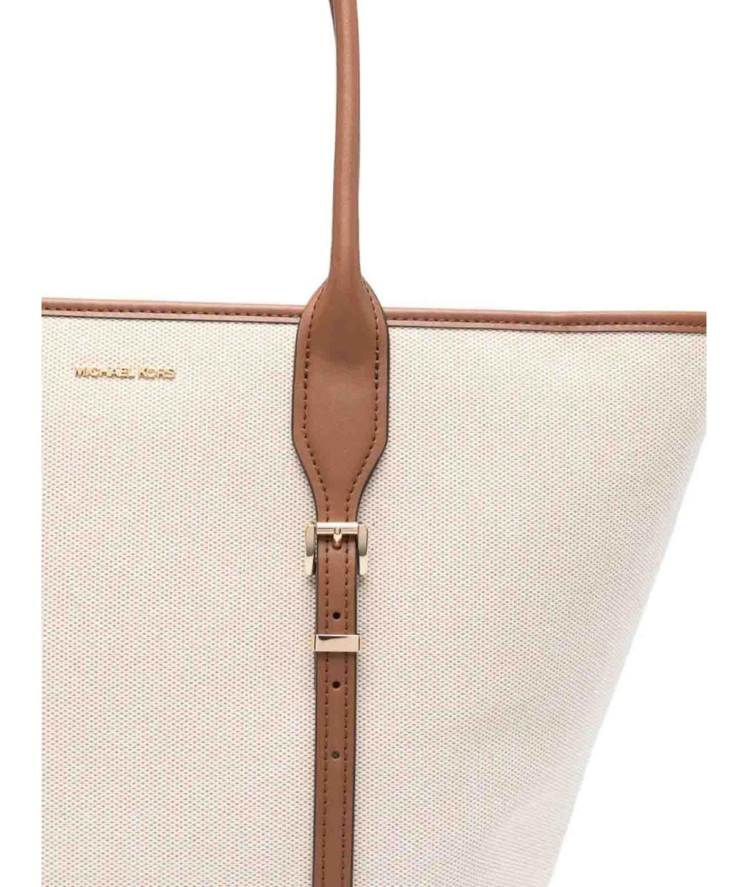 MICHAEL KORS Коричневая тканевая сумка тоут, фото 2