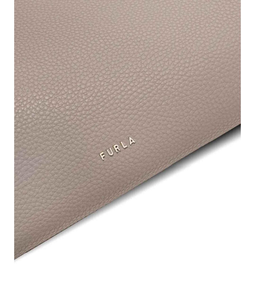 FURLA Серая кожаная сумка тоут, фото 4