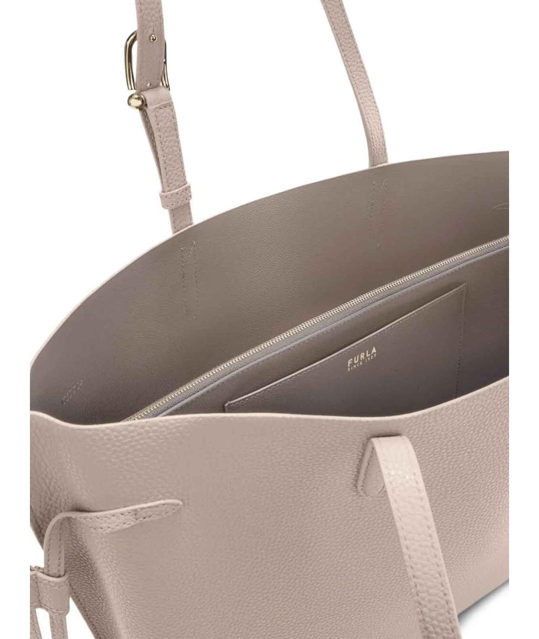 FURLA Серая кожаная сумка тоут, фото 2