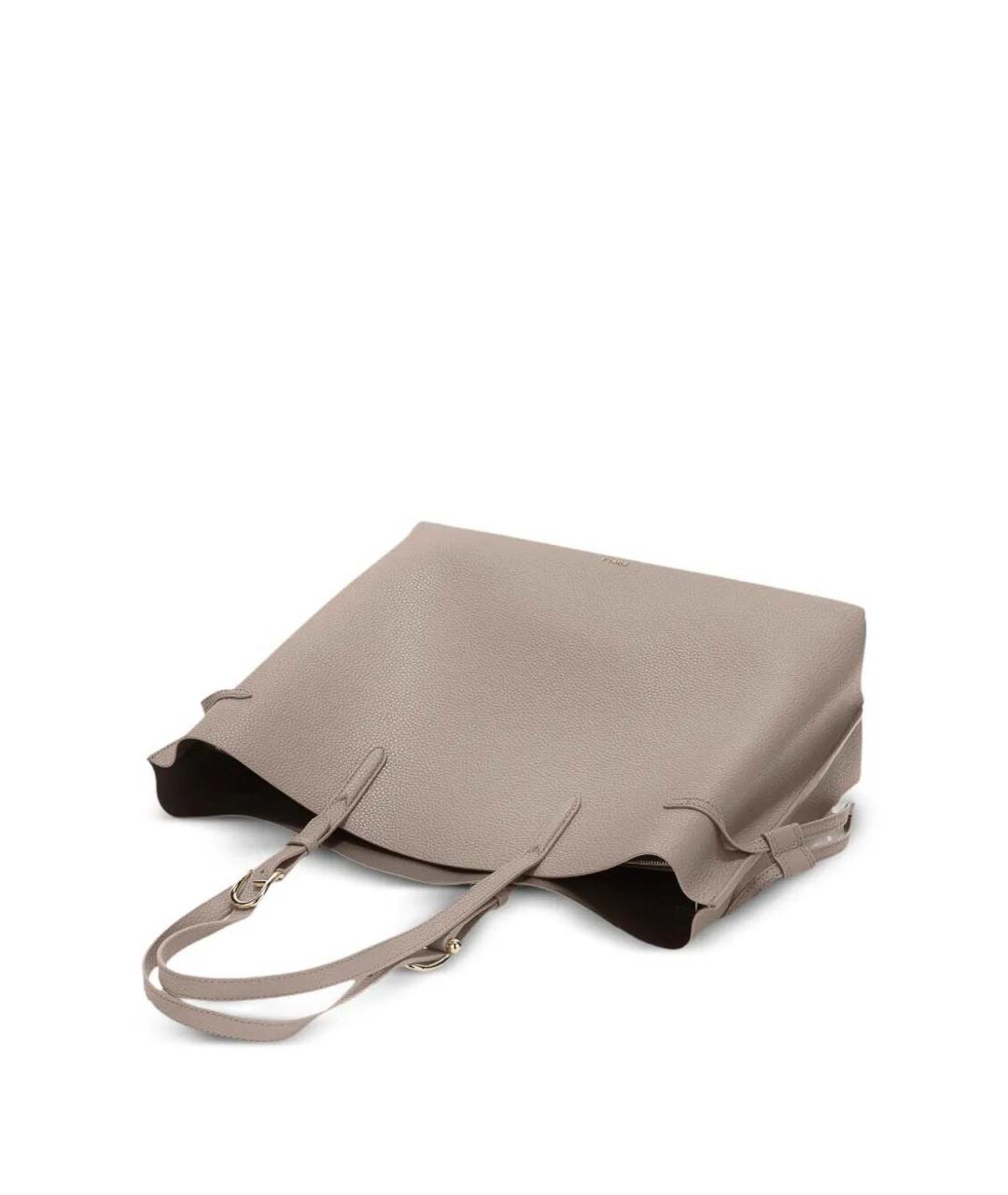 FURLA Серая кожаная сумка тоут, фото 3